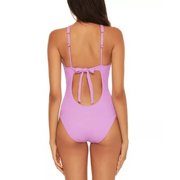 BECCA by Rebecca Virtue Fine Line Rib Tessa High Neck One-Piece - Picture 4 of 4